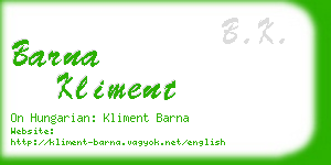 barna kliment business card